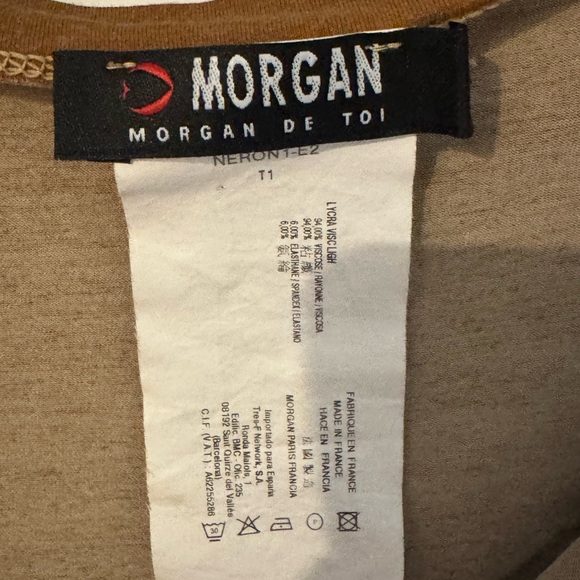 Women's Tan Lace-Up Blouse - Picture 2 of 2